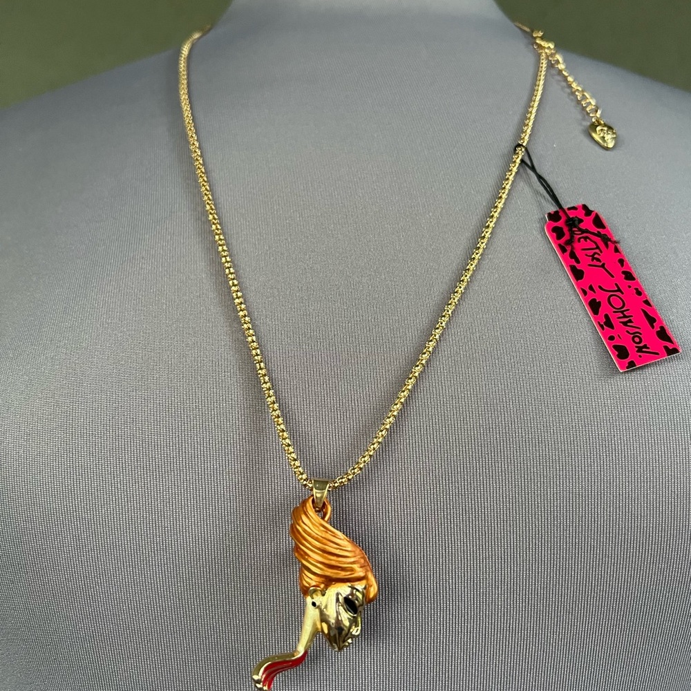 Betsey Johnson Pendant/Pin/Brooch Woman’s Face / Head NWT - Picture 4 of 6